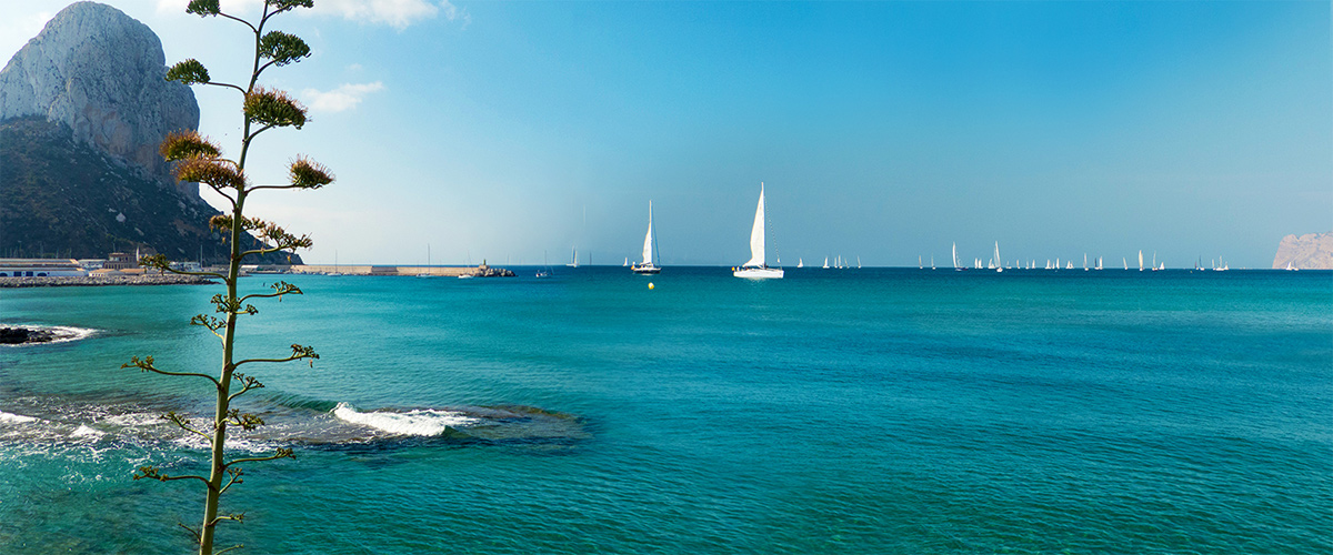Abahana Villas - Boats at the departure of the Trofeo Peñón Ifach regatta.