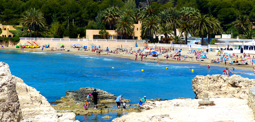 Abahana Villas - View of the Beach of l'Ampolla from the Castle of Moraira.