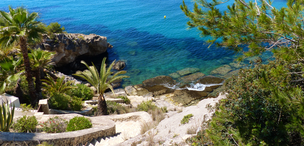 Abahana Villas - Descente à Crique Portitxol de Moraira.