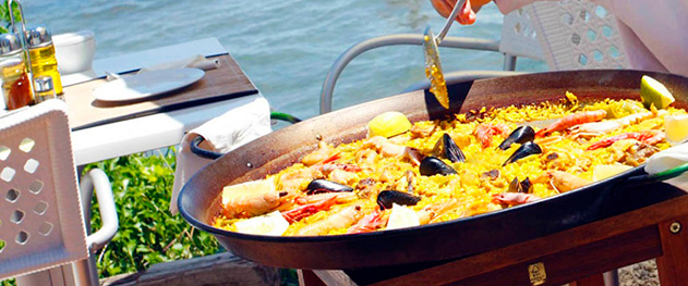 Chamizo - Paella mit Meeresfrüchten. Chamizo - Paella mit Meeresfrüchten.